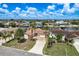 Aerial view of a home in a waterfront community, surrounded by canals and lush landscaping at 5008 Glenn Dr, New Port Richey, FL 34652