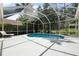 Screened-in pool area surrounded by lush greenery, offering a private outdoor oasis at 5360 Karlsburg Pl, Palm Harbor, FL 34685