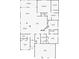Floor plan showing the layout with kitchen, bathrooms, living room, bedrooms and screened patio at 1846 Moorhen Way, Lutz, FL 33558