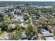 Scenic aerial view of a lakeside community with lush green trees at 408 Georgia Ave, Crystal Beach, FL 34681