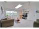 Bright living room features skylight, comfortable seating, and neutral decor at 408 Georgia Ave, Crystal Beach, FL 34681