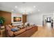 Cozy living room featuring modern decor, hardwood floors, and a stunning view of the outside at 4114 W Neptune St, Tampa, FL 33629