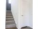 Carpeted staircase with white walls leads to the upper level, enhanced by a dark accent wall at 9110 Lantern Oak Way, Land O Lakes, FL 34638