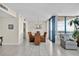 Dining room featuring tile floors, chandelier, and beautiful views at 1540 Gulf Blvd # 2107, Clearwater Beach, FL 33767