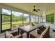 Spacious screened patio with ample seating for outdoor dining and entertaining at 16304 Wild Mallard Dr, Odessa, FL 33556