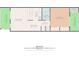 Detailed floor plan featuring living room, bedroom, kitchen, screened porch, and screened balcony at 2420 Winding Creek Blvd # 209, Clearwater, FL 33761
