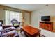 Bright living room featuring a large window, comfortable seating, and a TV at 2898 Thaxton Dr # 76, Palm Harbor, FL 34684