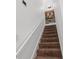 Carpeted stairway with white walls leads to the upper levels of the home at 301 2Nd N St # 14, St Petersburg, FL 33701