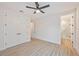 Bright bedroom boasts double closets and an en-suite bathroom with marble shower at 4604 W Euclid Ave, Tampa, FL 33629