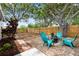 Relaxing backyard with a fire pit, Adirondack chairs, and lush landscaping, perfect for gatherings at 501 74Th N Ave, St Petersburg, FL 33702