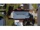 An aerial top down view shows house perimeter and new roof at 5528 40Th N St, St Petersburg, FL 33714