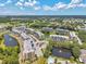 Panoramic aerial view showcases buildings, lush greenery, ponds, and pool at 960 Starkey Rd # 10505, Largo, FL 33771