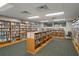 Well-stocked library with rows of bookshelves and comfortable seating near a window at 11439 Golf Round Dr, New Port Richey, FL 34654