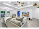 Bright and spacious living room with recessed lighting, ceiling fan and modern furnishings at 1717 Preston S St, St Petersburg, FL 33712