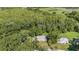 An aerial view of the property and surrounding neighborhood, showcasing the wooded landscape at 2121 Odessa Gardens Ln, Odessa, FL 33556