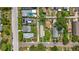Straight down aerial view highlighting proximity of nearby amenities, landscaping, and overall neighborhood layout at 3327 25Th N St, St Petersburg, FL 33713