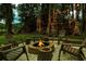 Inviting backyard fire pit surrounded by comfortable chairs and trees, perfect for evening relaxation at 3620 Little Rd, Lutz, FL 33548