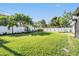 Large, well-maintained backyard with green grass, privacy fence, and mature trees at 4015 Overlook Ne Dr, St Petersburg, FL 33703