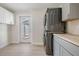Laundry room with modern washer, dryer, and ample storage at 4015 Overlook Ne Dr, St Petersburg, FL 33703