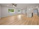 Bright living room with recessed lights, ceiling fan and wood-look floors at 4441 16Th N St, St Petersburg, FL 33703