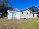 Charming single-story home with a white stucco exterior and a bright blue front door at 4701 17Th S Ave, St Petersburg, FL 33711