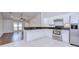 Bright kitchen features white cabinets, stainless steel appliances, and a black countertop at 512 Pinewalk Dr, Brandon, FL 33510