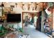 A unique room has a motorcycle on display and taxidermied animals, offering a glimpse into a collector's space at 6924 Valrie Ln, Riverview, FL 33569