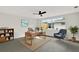 This home office offers lots of space, natural light, and neutral paint at 7835 Wallaba Ln, New Port Richey, FL 34653