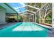 Screened in pool with outdoor kitchen and lounge, perfect for entertaining or relaxing at 9202 Brindlewood Dr, Odessa, FL 33556