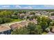 Expansive aerial view of a residential area, with houses nestled among mature trees and greenery under a blue sky at 10409 Glen Willow Ln, Tampa, FL 33647