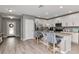 Bright kitchen with white cabinets, stainless steel appliances, and an island with barstool seating at 12138 Criollo Rd, Spring Hill, FL 34610