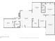 Floor plan showing layout of home with living room, bedrooms, kitchen, and enclosed patio at 12234 Cider Mill Ln, Hudson, FL 34667
