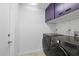 Laundry room featuring a modern washer and dryer, ample storage, and easy access, blending convenience with functionality at 1983 Seton Dr, Clearwater, FL 33763