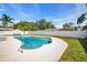 Bright backyard featuring a beautiful swimming pool, patio and well-kept lawn at 2897 Rosery Ne Rd, Largo, FL 33771
