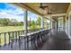 Spacious covered balcony with golf course views, providing a relaxing outdoor retreat at 3042 Wentworth Way, Tarpon Springs, FL 34688