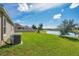Spacious backyard featuring a serene pond view and mature trees at 30732 Summer Sun Loop, Wesley Chapel, FL 33545