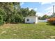 Outbuilding with white paint, surrounded by a lush green lawn and trees at 6658 Stewart N Ave, St Petersburg, FL 33702