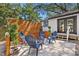 Cozy backyard seating area features a stylish fire pit, privacy fence, and lush greenery for outdoor relaxation at 6806 N 17Th St, Tampa, FL 33610