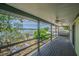 Covered deck boasting beautiful water views and outdoor ceiling fans at 739 Chesapeake Dr, Tarpon Springs, FL 34689