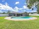 Spacious backyard with a sparkling pool and well-maintained green lawn at 800 Embassy Rd, Largo, FL 33771