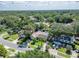 An aerial view of a suburban home showcasing lush greenery, mature trees, and well-kept lawns in a peaceful neighborhood at 9403 Bellhaven St, Temple Terrace, FL 33637