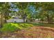 Spacious backyard with mature trees and detached garage; ideal for outdoor activities and relaxation at 1752 42Nd S St, St Petersburg, FL 33711