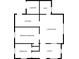 Simple black and white floor plan showcasing layout with kitchen, bath, laundry, and bedrooms at 1752 42Nd S St, St Petersburg, FL 33711