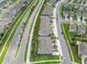An aerial view highlighting the community's layout, landscaping, and well-maintained streets at 2699 Suncoast Blend Dr, Odessa, FL 33556