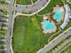 Aerial view of the community pool and sports field at 2699 Suncoast Blend Dr, Odessa, FL 33556