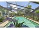 Enjoy a relaxing day by the pool in this backyard featuring an inground screened pool and outdoor seating at 3113 Chamblee Ln, Clearwater, FL 33759