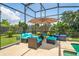 This pool is surrounded by lush landscaping, providing an ideal setting for relaxation and outdoor activities at 3113 Chamblee Ln, Clearwater, FL 33759