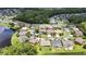 Overhead view of a neighborhood highlighting the location of the featured two-story home at 3241 Evening Breeze Loop, Wesley Chapel, FL 33544