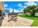 Comfortable outdoor patio and manicured lawn overlooking a calm canal at 3260 Gulfview Dr, Hernando Beach, FL 34607