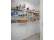 Organized pantry with wire shelving, filled with various food items and storage containers at 36652 N Spanish Rose Dr, Dade City, FL 33525